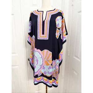 Trina Turk Womens Multicolor Theodora Short Sleeve Caftan Mini Dress XS/S